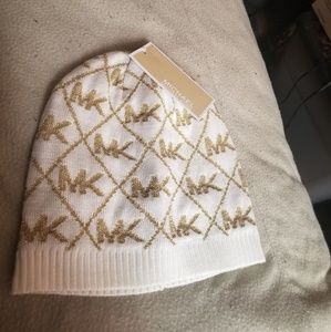 Michael Kors Cream Beanie Hat One Size Fits All